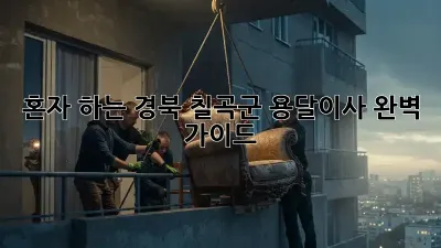 혼자 하는 경북 칠곡군 용달이사, 완벽 가이드!