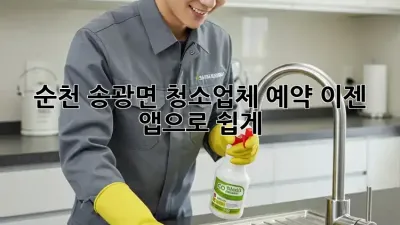 순천 송광면 청소업체 예약, 이젠 앱으로 쉽게!